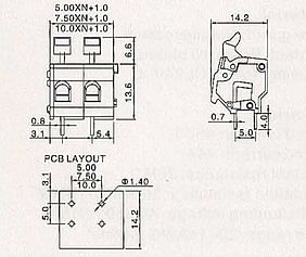 Klemme_242R-5.0,5.08,7.5 7.62,10.0,10.16, 300V, 15A, Wire range 28-12AWG 2.5mm2