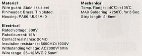 Klemme_242V-5.0, 5.08. 7.5 7.62,10.0,10.16, 300V, 15A, Wire range 28-12AWG 2.5mm2